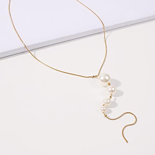 JWICOS Gold Colar para mulheres e meninas delicadas colar de cadeia de ligação com pingente pendente