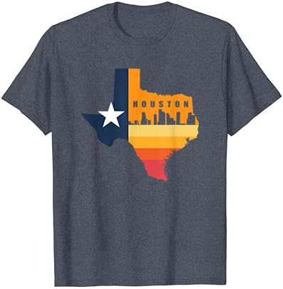 T-shirt texano mapa do mapa do Texas de Houston City