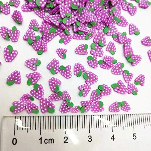 Shukele niantu109 20g/lote 5mm Polímero roxo argila colorida para artesanato diy minúsculo plástico de frutas de frutas klei lama partículas do presente