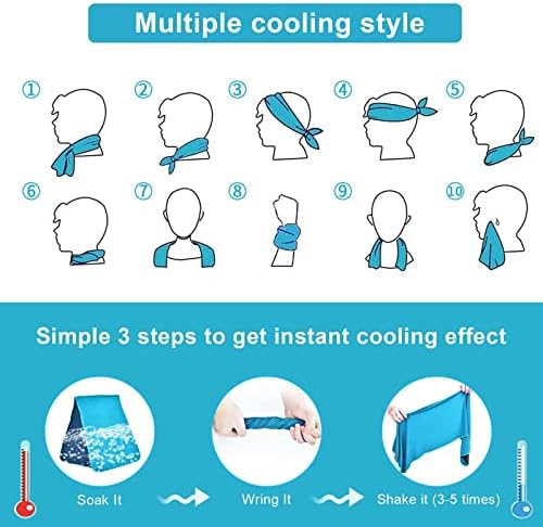 Toalha de resfriamento para refrigeração para refrigeração do pescoço 4 pacote, toalhas de resfriamento respirável