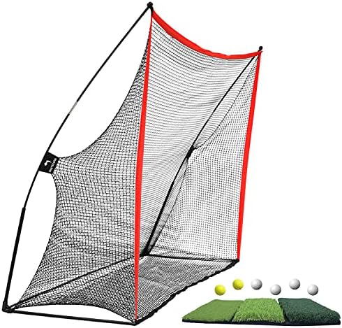 Whitefang Golf Bundle Golf Practice Net 10x7 pés com redes de golfe Golf Bitting Mat & Golf Balls