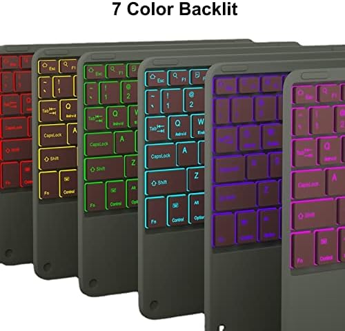 Caixa do teclado Gupenaa para iPad Pro 11 polegadas 1/2ª/3ª/4ª geração, 7 colorido de cor, teclado Bluetooth