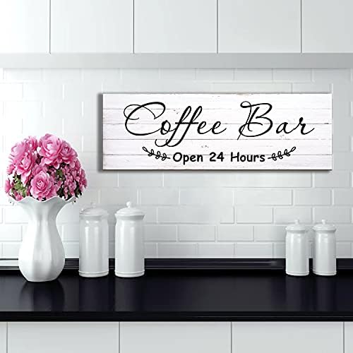 Utf4c Coffee Bar Open 24 horas Sinal de madeira 6 x 18 Cita