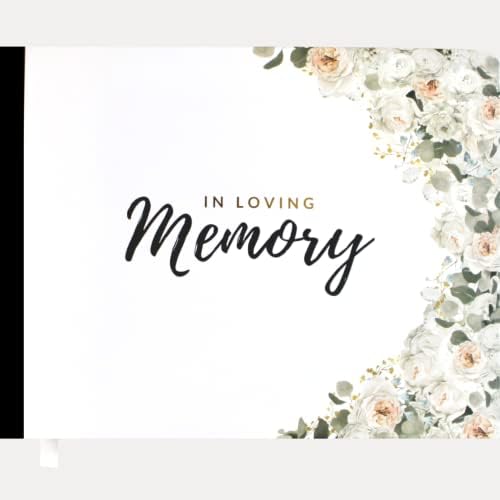 Magnolia Memorial Funeral Convidando Livro - Elegante em Livro de Convidados de Serviço Memorial de Memória Loving Para Funeral, Combinar Compartilhe um suporte de mesa de memória - 200 entradas de convidados com nome e endereço, capa dura