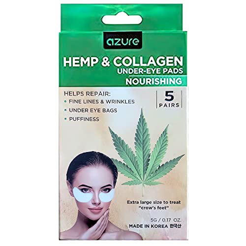 Azure Hemp & Collagen Nourishing Under Eye Pads - Tonificação, hidratação e anti envelhecimento Máscara