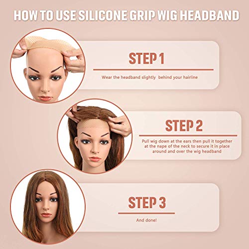 2 peças Silicone Wig Fix do Silicone Fix Non Slip Wig Bands Banda de Grip sem costura Banda de Grip Strong for