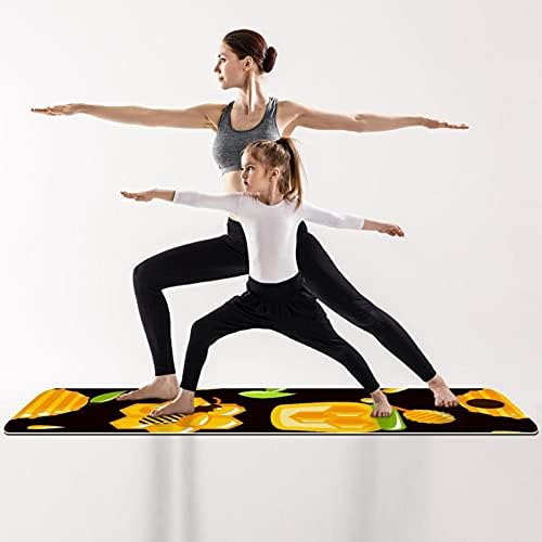 Exercício e fitness de espessura sem escorregamento 1/4 tapete de ioga com impressão preta sem sentido