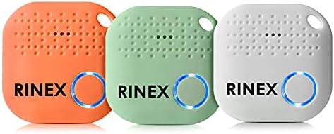 Bluetooth Key Finder - Chave Locator Device com APP, Siri Compatibilidade e Bateria extra - dispositivo de rastreador de chaveiro perdido para telefone por Rinex - 3 pacote e verde, branco, laranja
