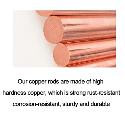 EOIIPS 3/8 Haste redonda de cobre puro, haste de cobre de cobre de 3/8 de diâmetro 9,84 de comprimento,