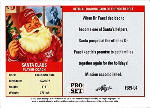 2021 Pro Set Santa Claus 1989-04 Dr. Anthony Fauci Cartão de negociação oficial