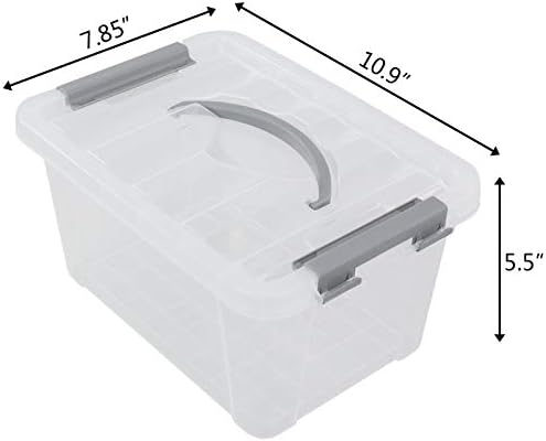 QSKELY 6-PACK 6 L Recipientes de armazenamento de plástico Caixa de armazenamento com tampas
