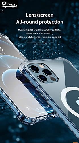 P-Trust [2023 Novo] iPhone 14 Pro Max Clear Case com lente de câmera e protetor de tela de vidro [3