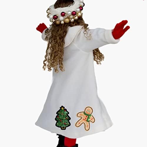 8 PCs Ferro de Natal em remendos para roupas Glitter Gingerbread Christmas Tree Socks Design Design