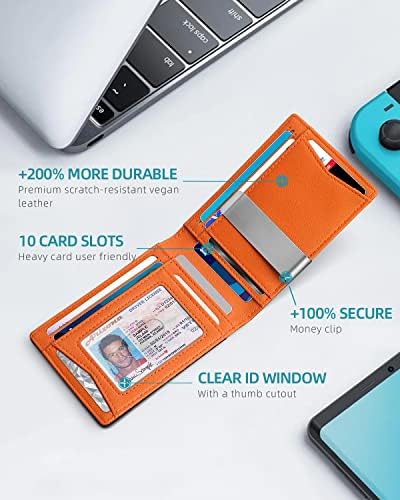 Zitahli Airtag-Wallet-Mens-Slim-RFID CAULHA COM CATO DE Airtag 10 slots de cartas Slim com janela de identificação