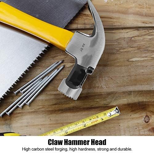 Fafeicy 10oz Claw Hammer Head, Bend Angle Double Fork Hammer Head for Carpenter Home Ferramenta de madeira,