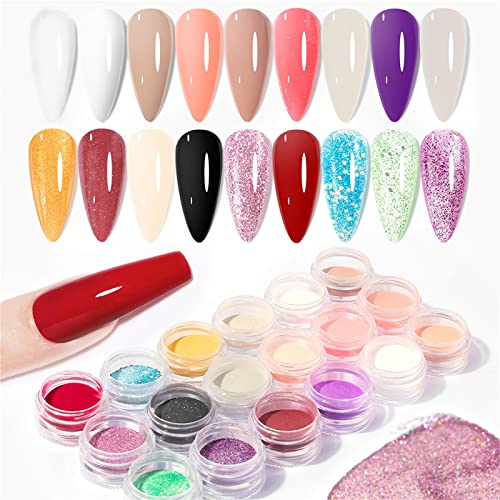 6pcs Dip Powder Nail Kit, Girls Night Collection Dipping Powder Conjunto nude cinza rosa glitter