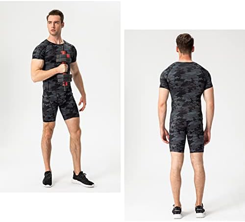 Wragcfm 3 pacote de compressão masculina atlética de manga curta camisetas ， treino cool seco de camisetas esportivas de camisetas de base seca