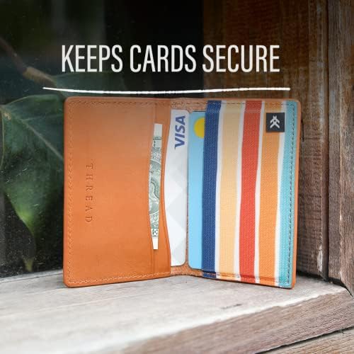Carteira bifold minimalista e pequena para homens e mulheres com RFID | Pequeno titular de cartão de crédito elástico para o bolso da frente