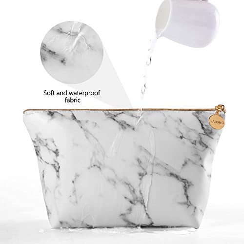 Bolsa de maquiagem de mármore laxing grande bolsa de cosméticos portátil à prova d'água Bolsa