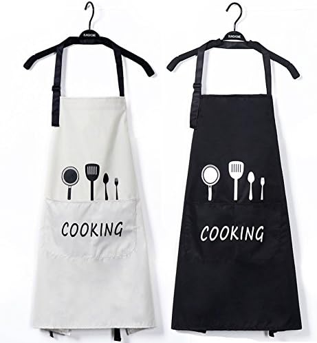 Avental de restaurante chef de cozinha com bolsos ajustáveis ​​para mulheres para homens
