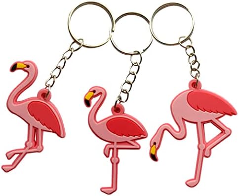24 Pack Flamingo Keychains Chave Decoração do anel Luau Tropical Hawaiian Pineapple Party Favor