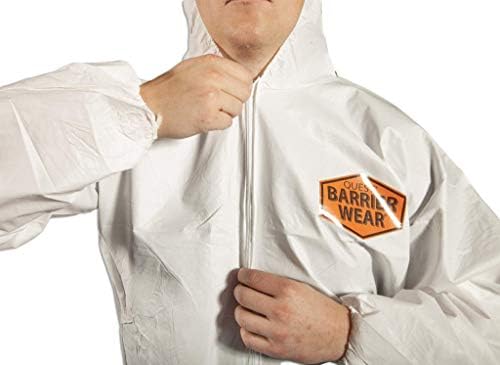 Quest barreira de roupas descartáveis ​​CoverAlls para respingo leve e ambientes secos - PPE White