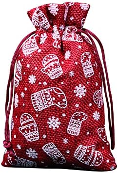 Guolarizi Snowflake Gift String Linen Candy Linen Pocket Pocket Christmas Bag Storage Storage Home Storage