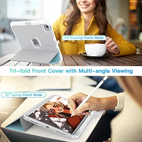 Sevrok New iPad Pro Caso de 11 polegadas 2022/2021/2020 - Tampa traseira transparente de couro brilhante