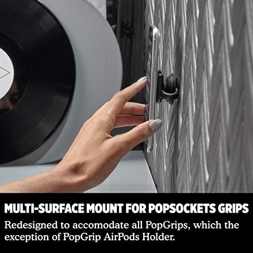Popsockets: PopGrip Basic Black - Stand e Grip + Popmount 2 Montagem Multisurface para Popsockets