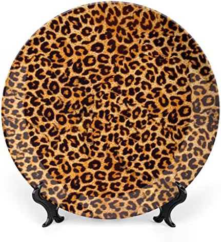 Placas decorativas de cerâmica de impressão de leopardo animal com ornamentos pendurados em china