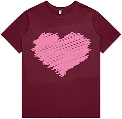 Camisas dos namorados para mulheres TIY Dye Love Heart Graphic camise