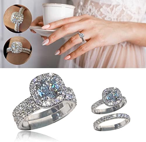 2023 nova aliança de casamento para mulheres anel de diamante redondo diamante anel de diamante par de
