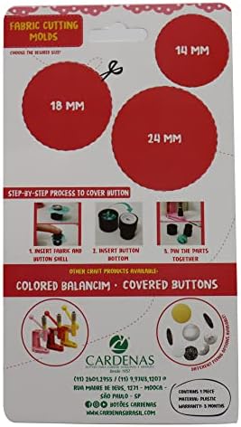 CARDENAS - Pacote de 24 botões de capa de auto -capa de alumínio na bolha - botões de tecido diy para artesanato,