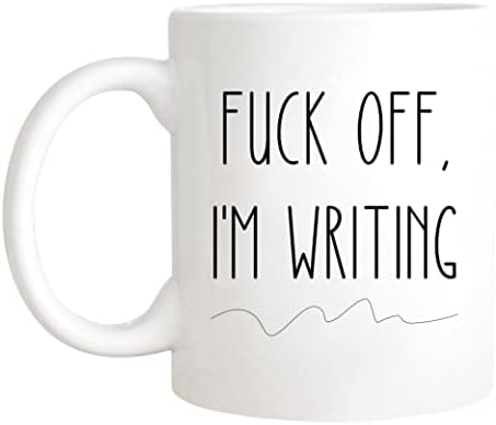 Nomkat-f ​​** k Off, estou escrevendo caneca, canecas engraçadas para escritores autores caneca de café,
