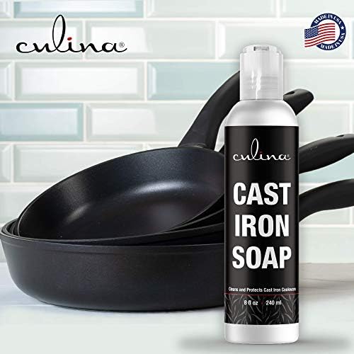Culina Cast Iron Soap & Scownless Screwber | Todos os ingredientes naturais | Melhor para limpeza,
