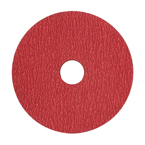 VSM 149139 Disco de fibra de resina, vermelho brilhante, de grau médio, apoio de fibra, cerâmica,