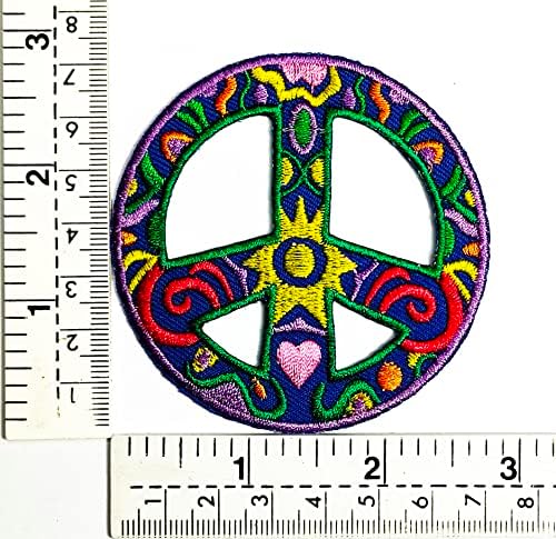 HHO Patch Defina 2 peças. Beautiful Peace Sign World Peace Iron em remendos Apliques de apliques bordados Acessórios