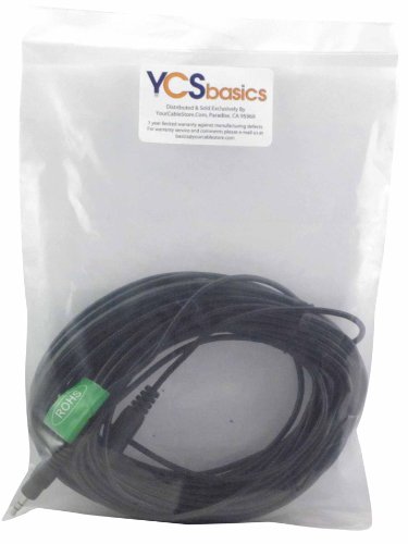 YCS Basics de 50 pés de 3,5 mm fone de ouvido/extensão auxiliar AUX Male/fêmea