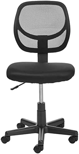Basics Low-Back, malha estofada, ajustável, cadeira de mesa de escritório de computador giratória, preto