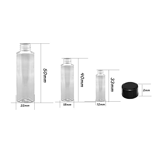 Pacote de 100 1,2 frasco de vidro transparente DRAM, frascos de vidro com tampas de parafuso