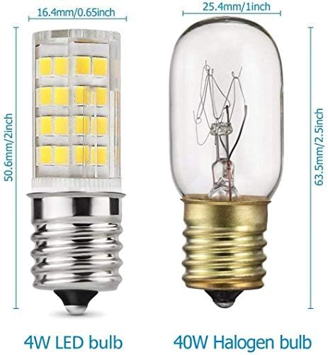 E17 lâmpada LED, luz do forno de microondas 5 watt Daylight White 6000k diminuído 52x2835smd AC110-130V