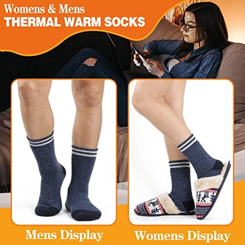 3 pares de meias térmicas de inverno para homens e mulheres de esqui de inverno quente meias isoladas de