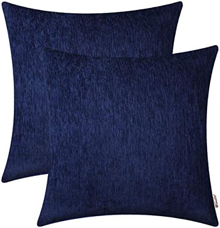 Capas de travesseiro de arremesso de chenille brawarm 12x20 polegadas - pacote de 2 capas de travesseiro lombar de chenille preto, travesseiros de chenille macia tingidos sólidos para sofá -cama decoração de sofá -cama