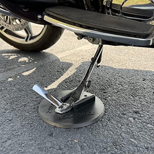 HogWorkz® Jiffy Stand Coaster Kickstand Pad compatível com Harley Davidson Motorcycle Street Glide Road King Electra Glide Road Glide
