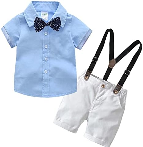 lcziwo criança meninos roupas infantil menino menino curto manga arco camisa+alças