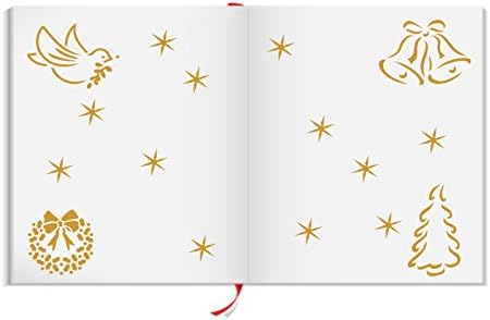 Estêncil de decoração de Natal, 4,5 x 4,5 polegadas - Misture os estênceis de cartão de Natal em camadas de camadas