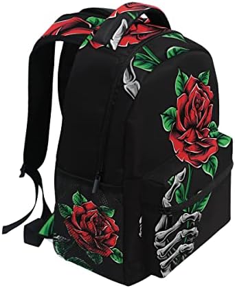 Mochilas da Backpack de Backpack de Flor de Flor de Rosa Glraph Skulls