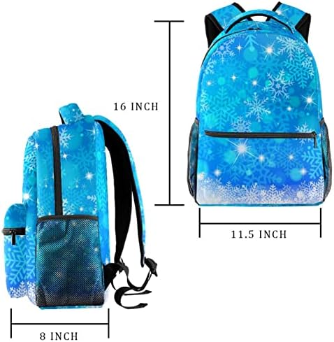 Mochila de laptop Adamion para mulheres estrelas azuis de meninas e flocos de neve elegante bolsa casual