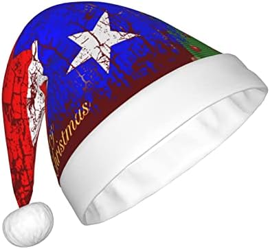 Bandeira de Porto Rico vintage Funny Funny Paplow Papai Noel Hat Chapéu de Natal para Mulheres e Homens