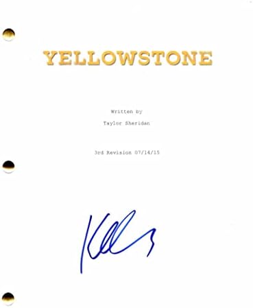 Kelsey Asbille assinou autógrafo Yellowstone Full Pilot Script - Monica Dutton Costarring: Kevin Costner, Kelly
